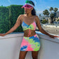 Women 2 Piece Bodycon Summer Beach Crop Top and Skirt Set