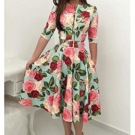 Women Bandage Bodycon Long Sleeve Short Mini Floral Party Casual Dress