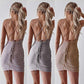 Women Bodycon Sleeveless Backless Slim Dress Ladies Summer Casual Strappy Party Evening Prom Club Mini Dress