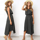 Women Boho Sleeveless Midi Dress Polka Dot Fashion Summer Party High Waist O-Neck Holiday Beach Dress Sundress
