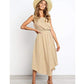 Women Boho Sleeveless Midi Dress Polka Dot Fashion Summer Party High Waist O-Neck Holiday Beach Dress Sundress