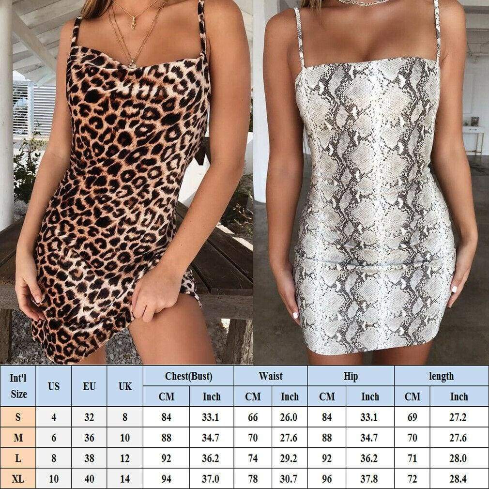 Women Dresses Spaghetti Strap Stretchy Package Hip Bodycon Leopard Dress Evening Party Short Mini Dress Women Clothes