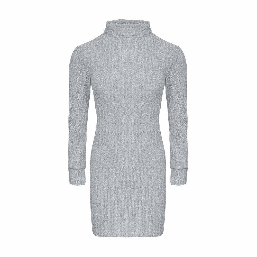 Women Ladies Casual Sweatshirt Long Sleeve Knit Slit Dress Sweater Hoodie Jumper Top Loose Winter Bodycon Party Dress