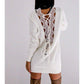 Women Long Sleeve Knitted Sweater Mini Dress Fashion Autumn Winter Lady Backless Party Club Casual Jumper Dress