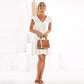 Women Loose Summer Dress Short Sleeve V Neck Mini Casual vintage dress