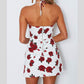 Women Mini Floral Dress Summer Fashion Ladies Slim Bodycon Party Clubwear Beach Holiday Sleeveless Zipper Sundress