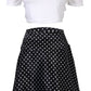 Women Sets Fashion Ladies Short Sleeve Crop Tops + Polka Dot Bodycon Party Dress Outfit Sets Clubwear Casual Clothes