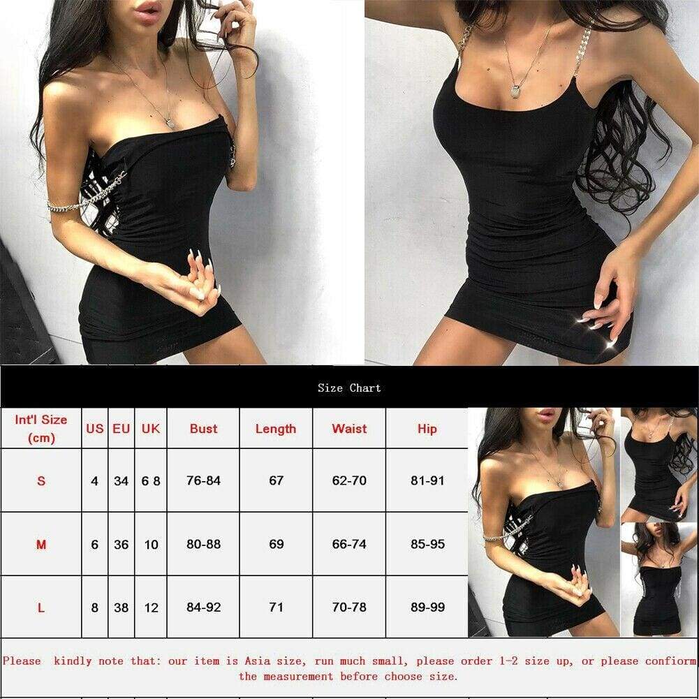 Women Sleeveless Chain Strappy Backless Bodycon Dress Holiday Ladies Stretch Package Hip Summer Club Beach Sundress