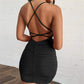 Women V Neck Bandage Club Dress Ladies Bodycon Backless Strappy Cocktail Party Dress Summer Casual Beach Sundress