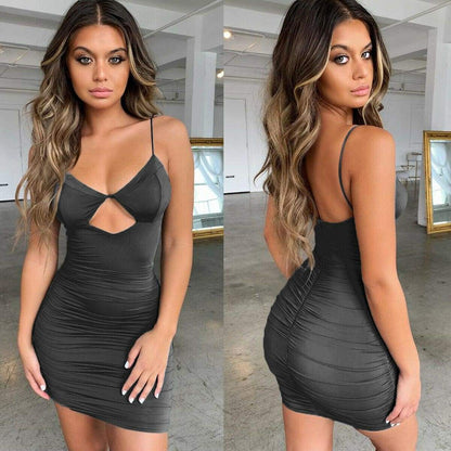Women's Bandage Bodycon Sleeveless Dress Ladies Summer Casual Sexy Backless Evening Party Nigthclub Strap Dress